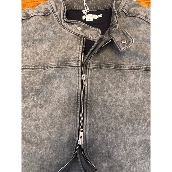 Good American Boyfriend Moto Jacket – Size 6 / 3XL - Black Stone Wash – NWT - Picture 7 of 11
